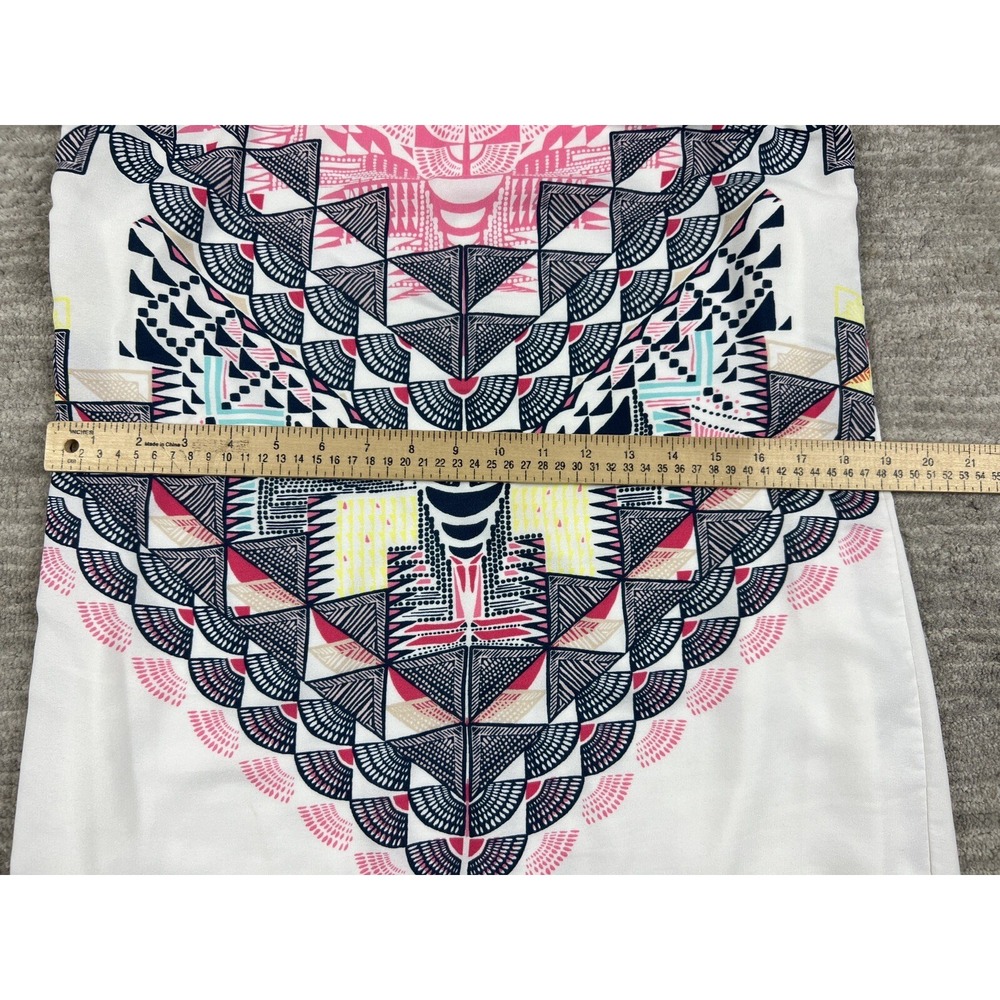 Worthington Dress Womens M White Pink Geometric Kaleidoscope Sleeveless Shift - Picture 5 of 11